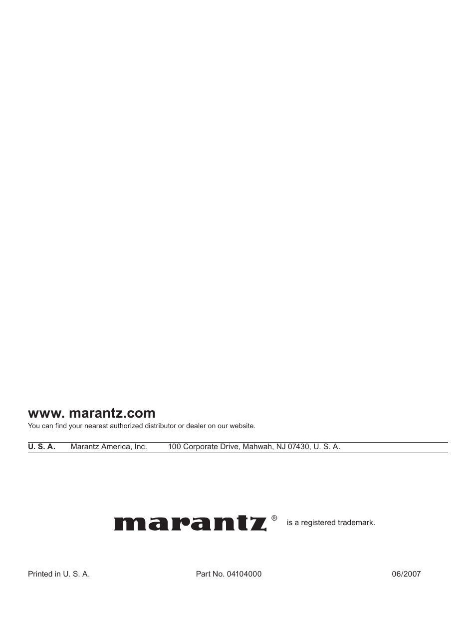 Marantz LN9101M User Manual | Page 12 / 12