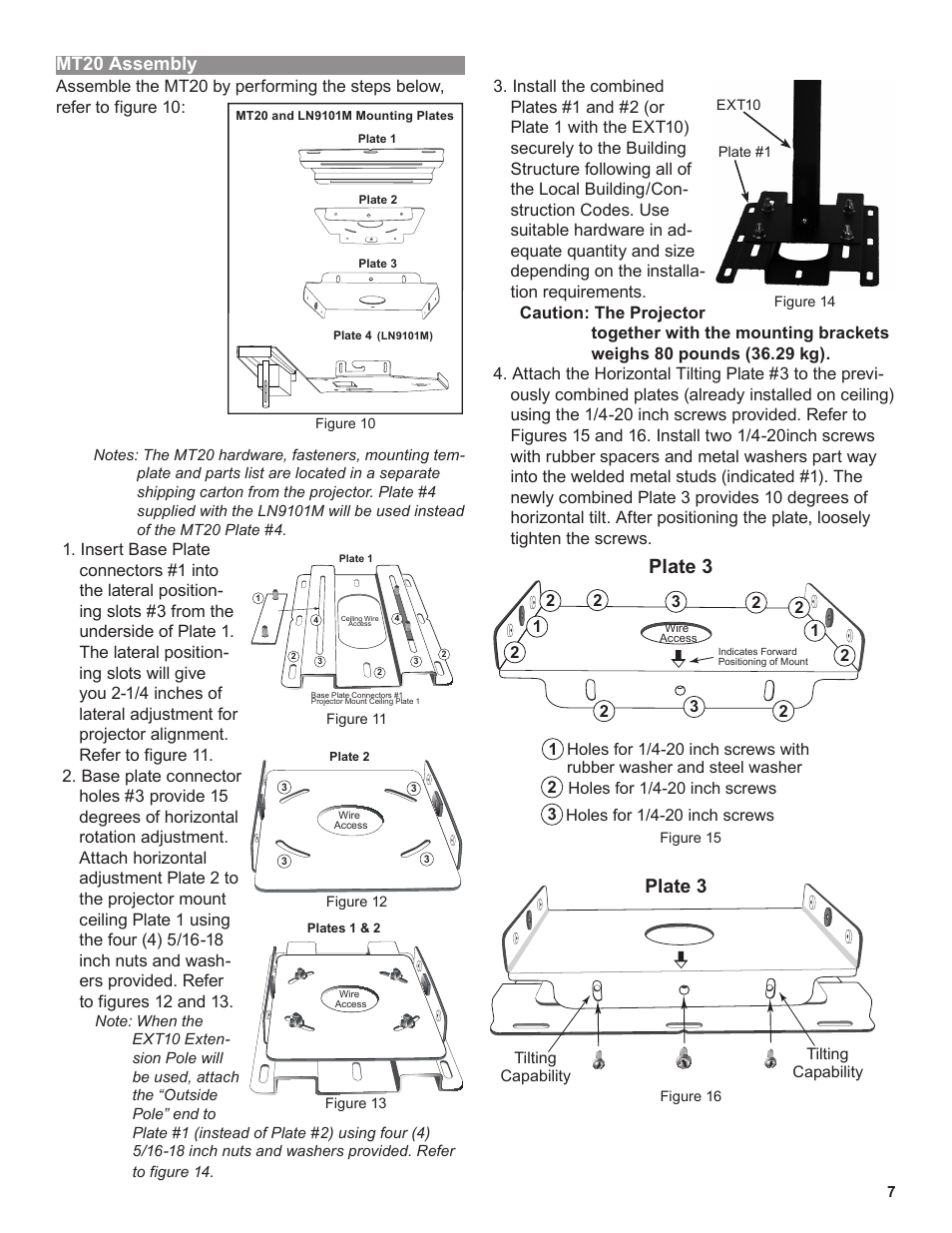 Plate 3, Mt20 assembly | Marantz LN9101M User Manual | Page 7 / 12