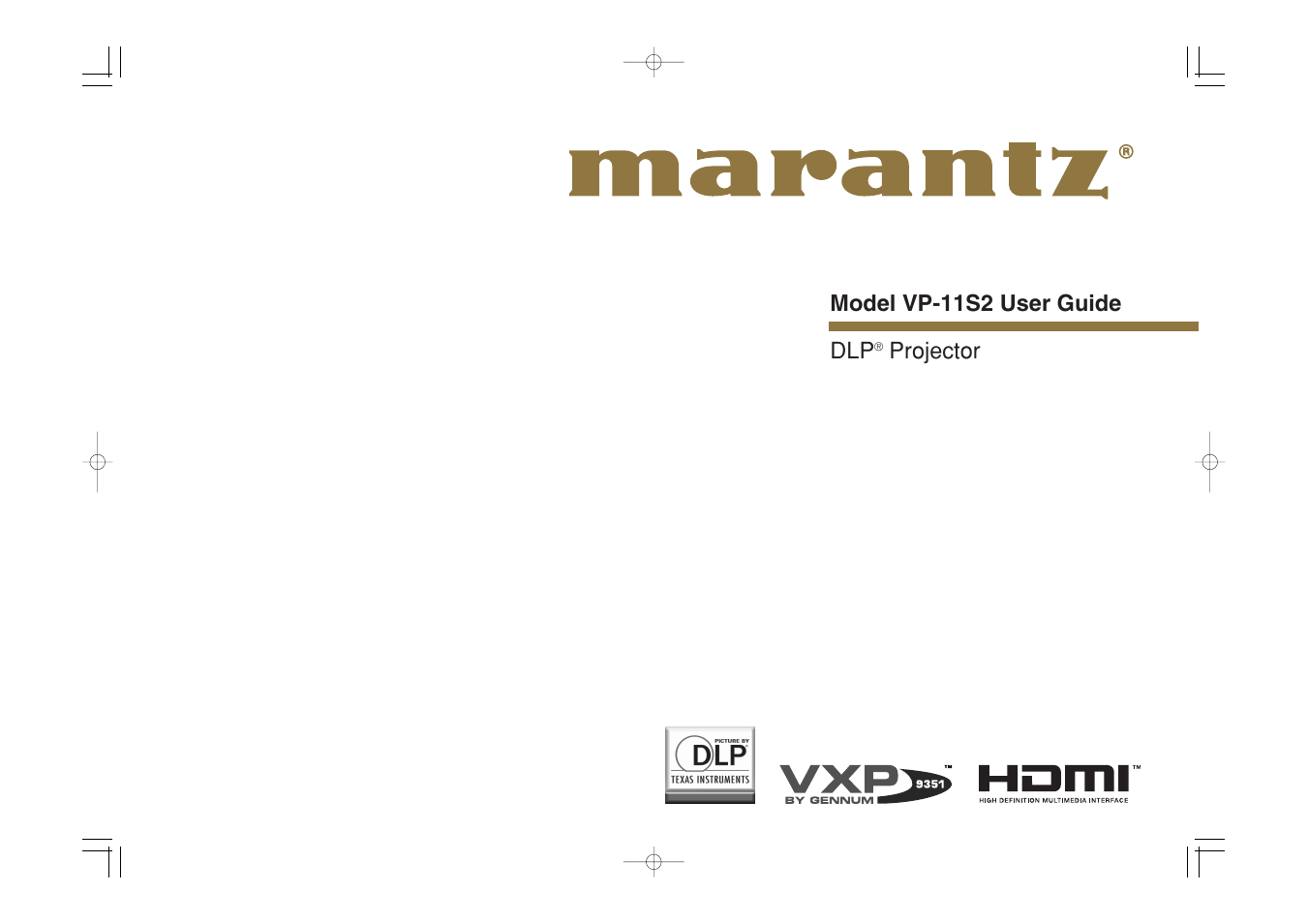 Marantz Mrantz DLP Projector VP-11S2 User Manual | 47 pages