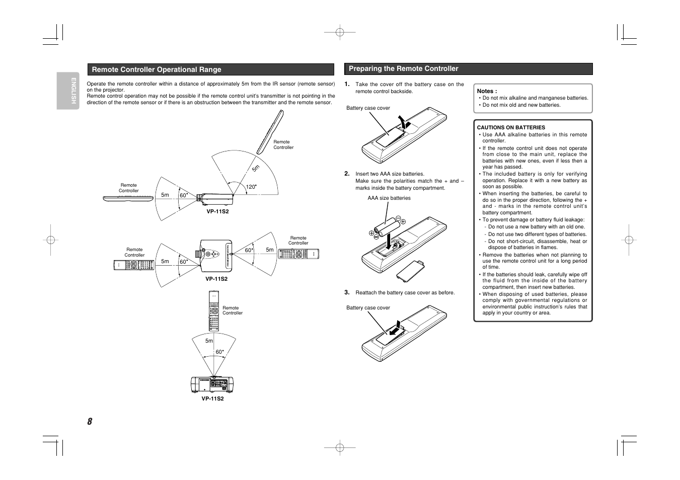 Marantz Mrantz DLP Projector VP-11S2 User Manual | Page 16 / 47