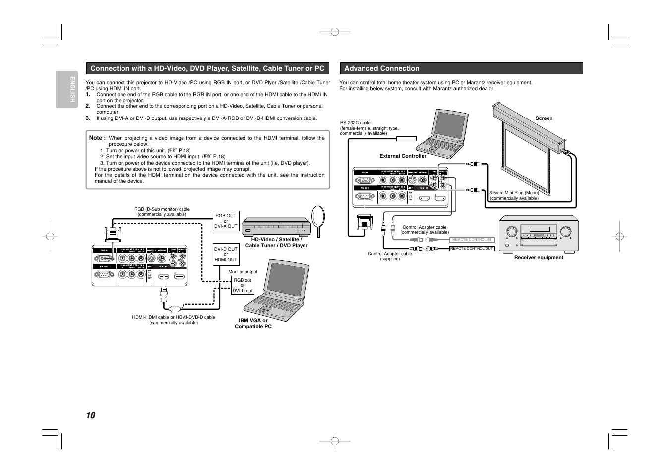 Marantz Mrantz DLP Projector VP-11S2 User Manual | Page 18 / 47