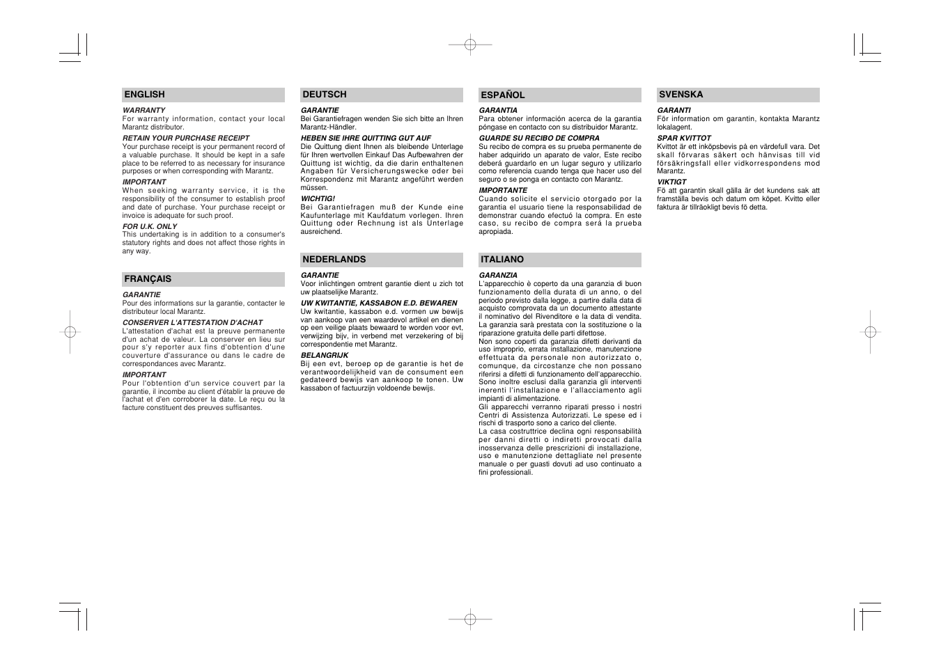 Marantz CR601 User Manual | Page 2 / 34