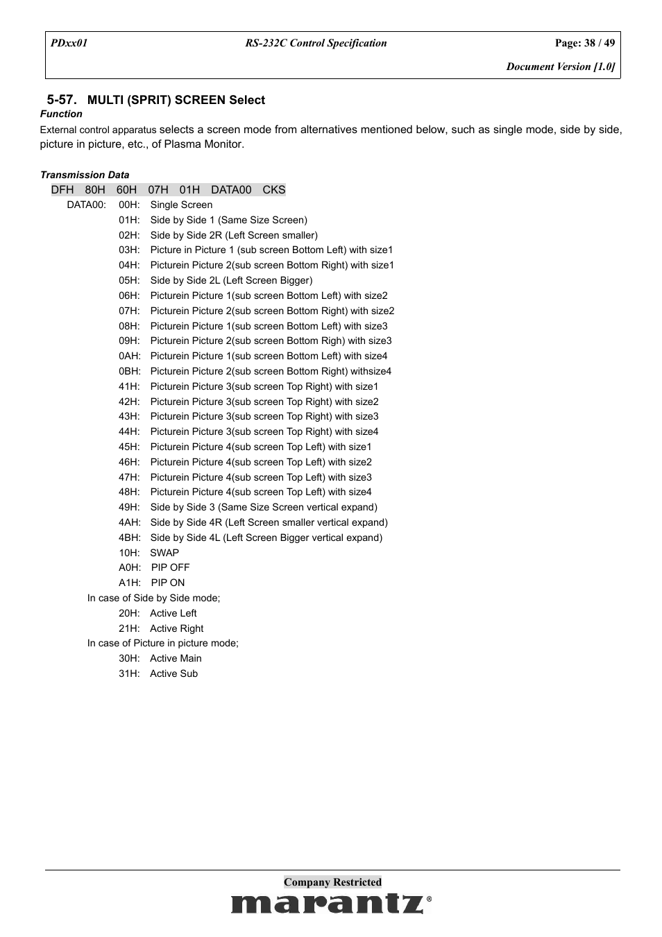 Marantz PDxx01 User Manual | Page 38 / 49