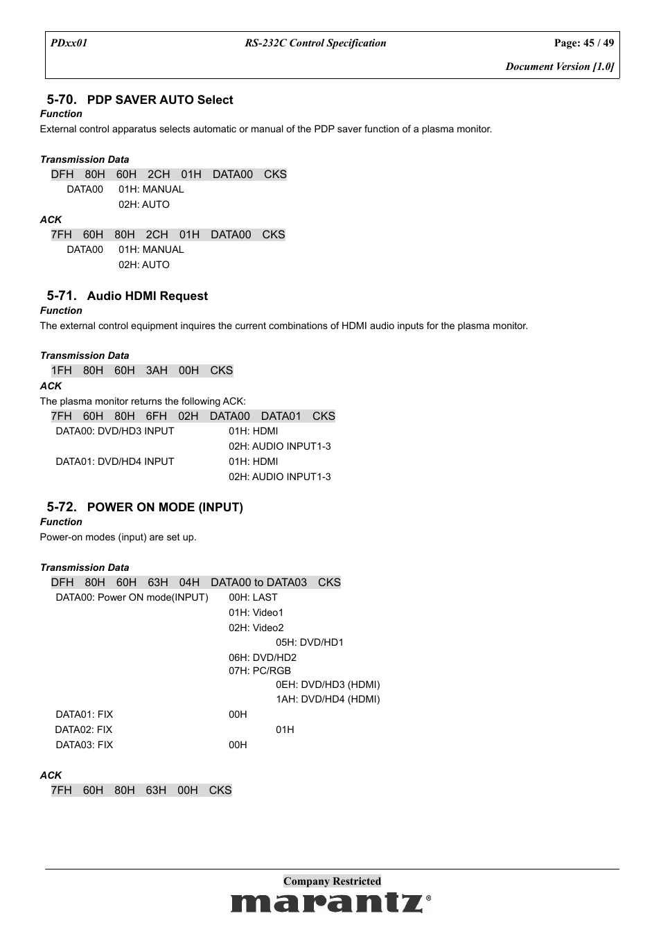 Marantz PDxx01 User Manual | Page 45 / 49