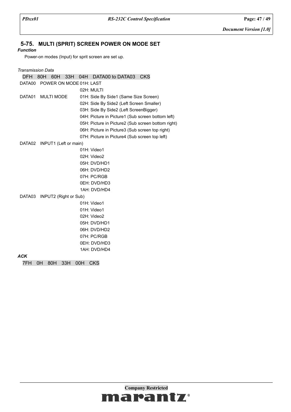 Marantz PDxx01 User Manual | Page 47 / 49