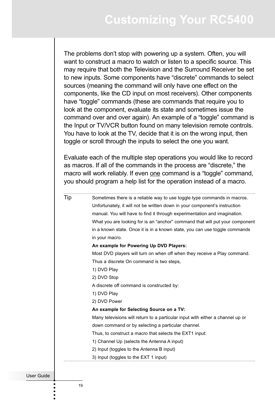 Customizing your rc5400 | Marantz RC5400 User Manual | Page 23 / 68