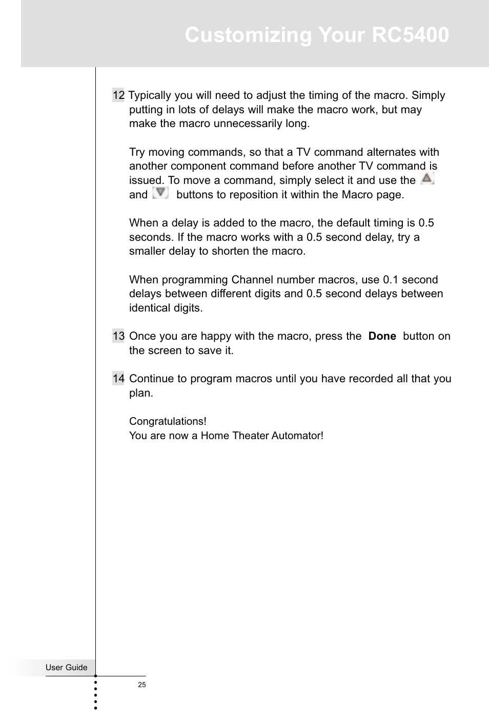 Customizing your rc5400 | Marantz RC5400 User Manual | Page 29 / 68