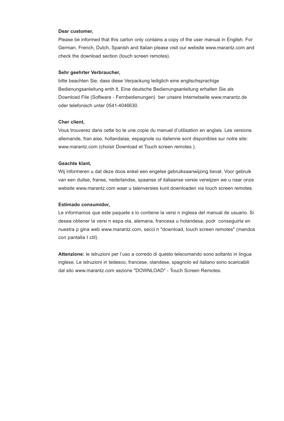 Marantz RC5400 User Manual | Page 3 / 68