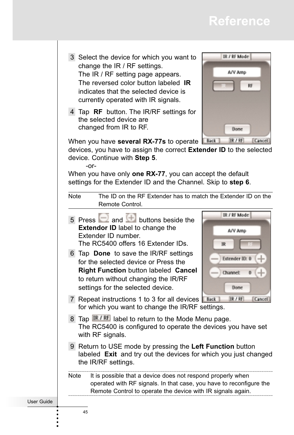 Reference | Marantz RC5400 User Manual | Page 49 / 68