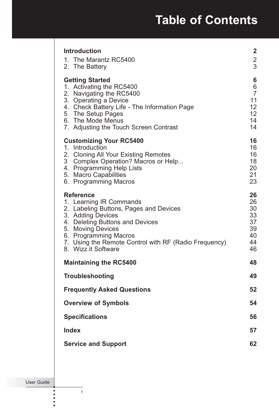 Marantz RC5400 User Manual | Page 5 / 68