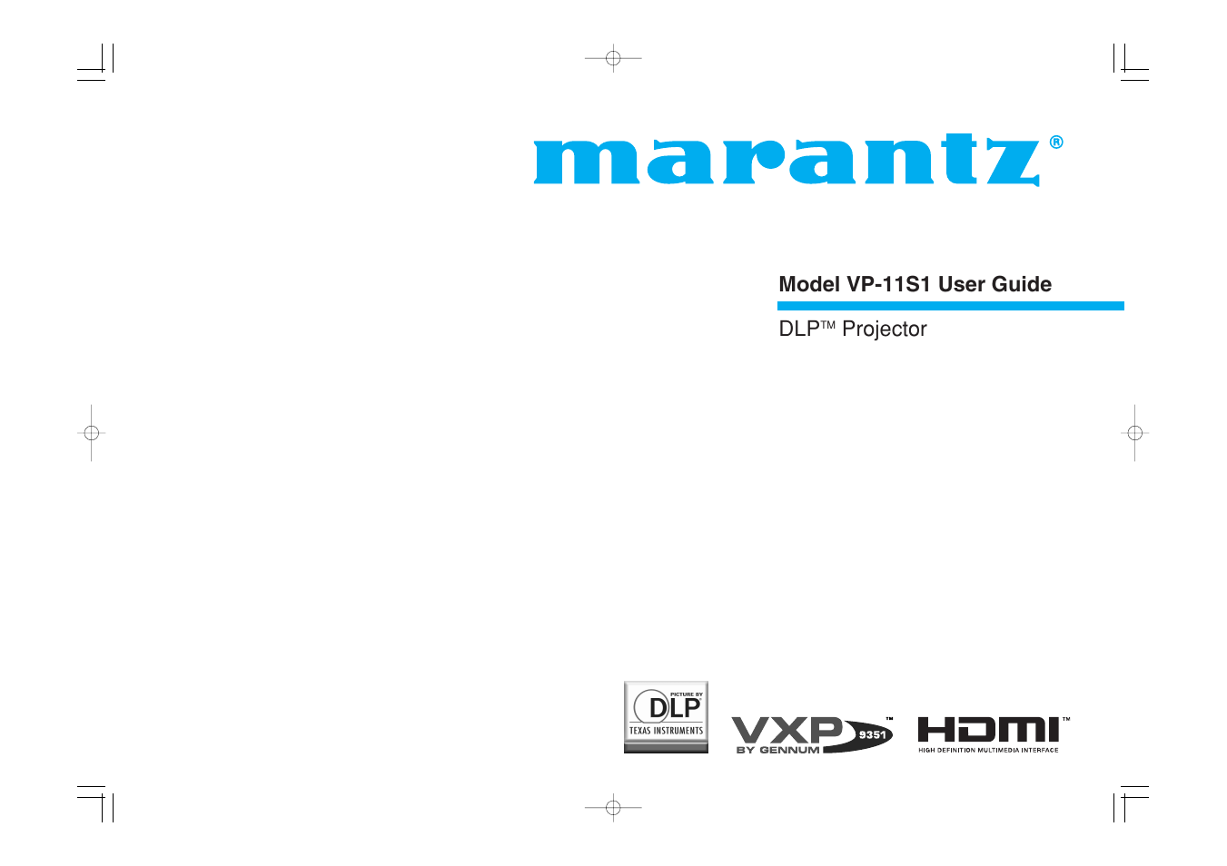 Marantz VP-11S1 User Manual | 43 pages