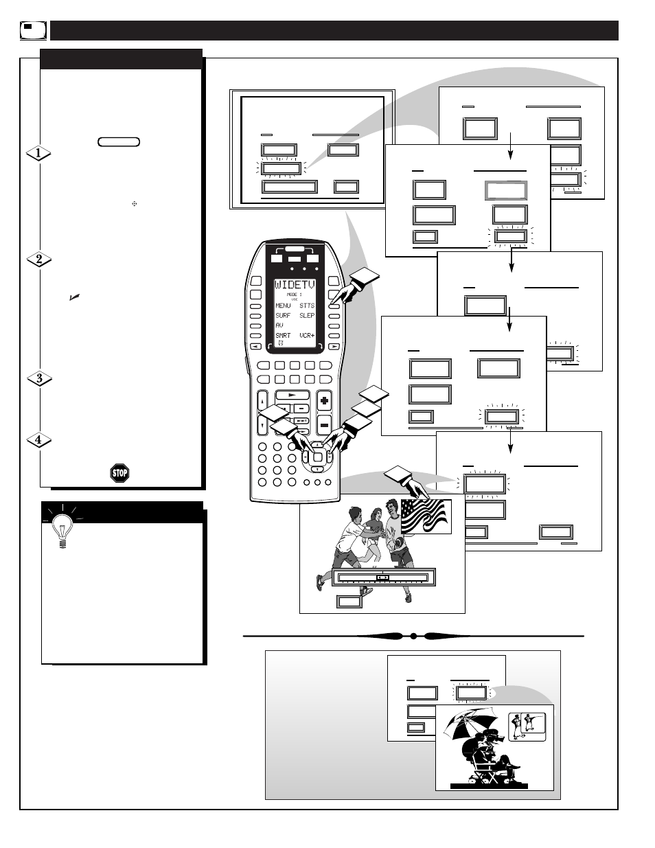 Djusting, Icture, Olor and | Mart | Marantz PV6080 User Manual | Page 48 / 53