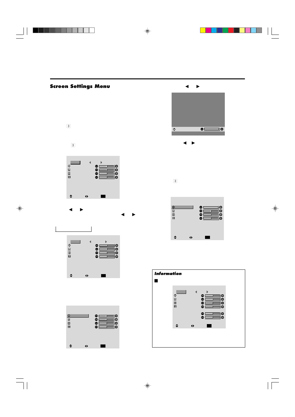 Screen settings menu | Marantz PD4292D User Manual | Page 43 / 67