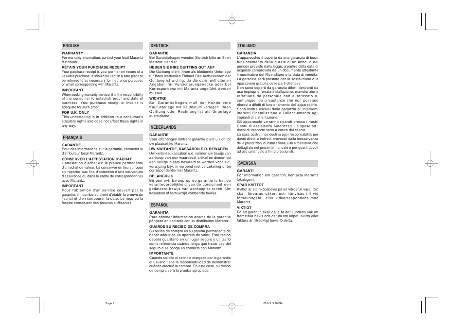 Marantz SR5600 User Manual | Page 2 / 42