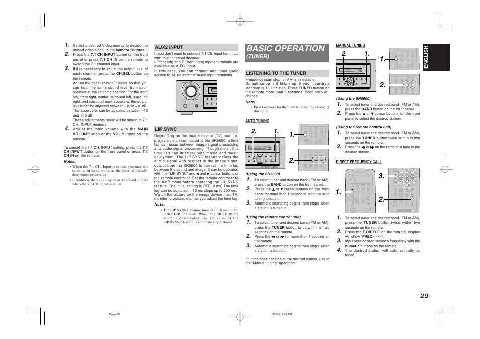 Basic operation | Marantz SR5600 User Manual | Page 33 / 42