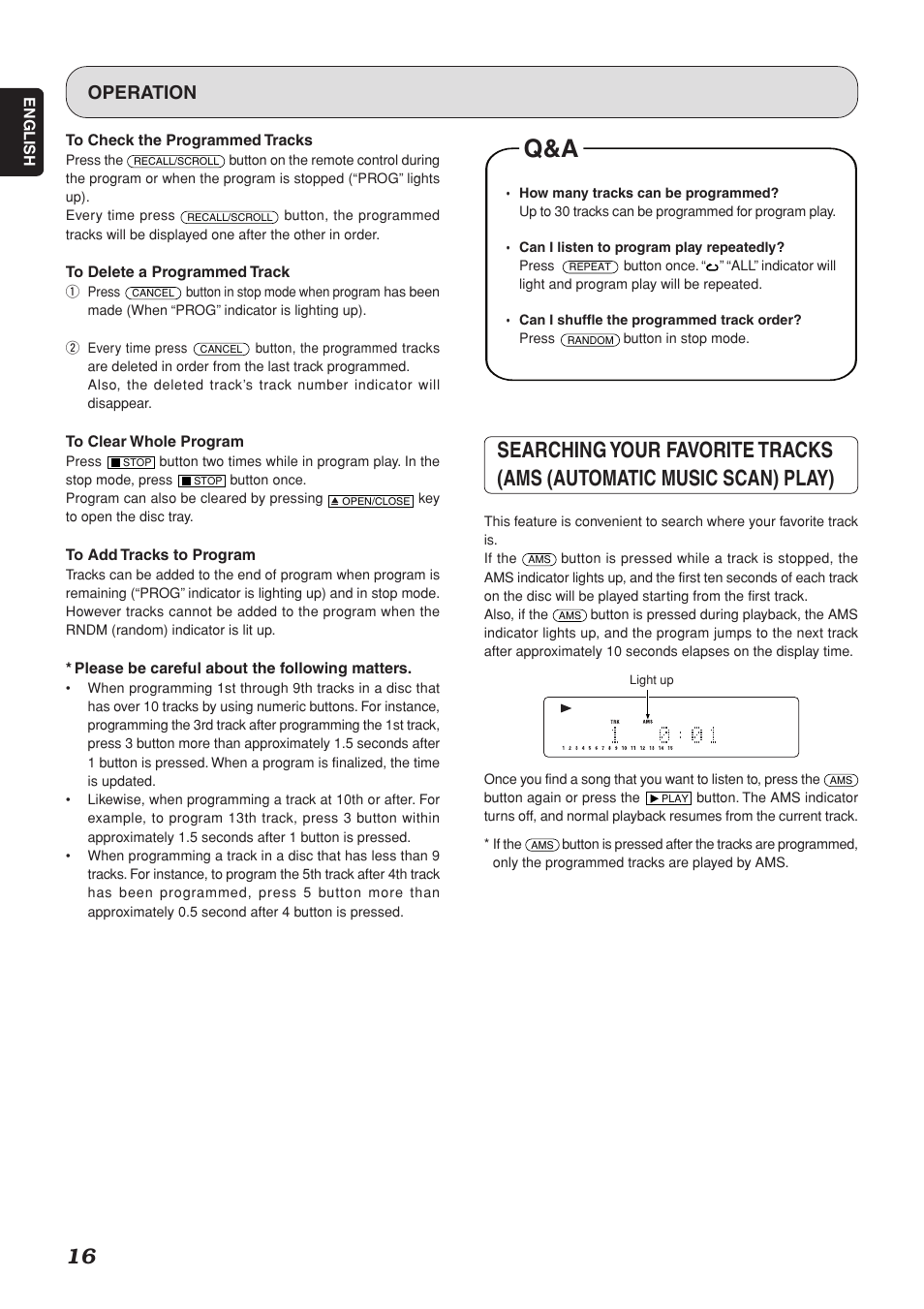 Operation | Marantz SA-15S1 User Manual | Page 20 / 25