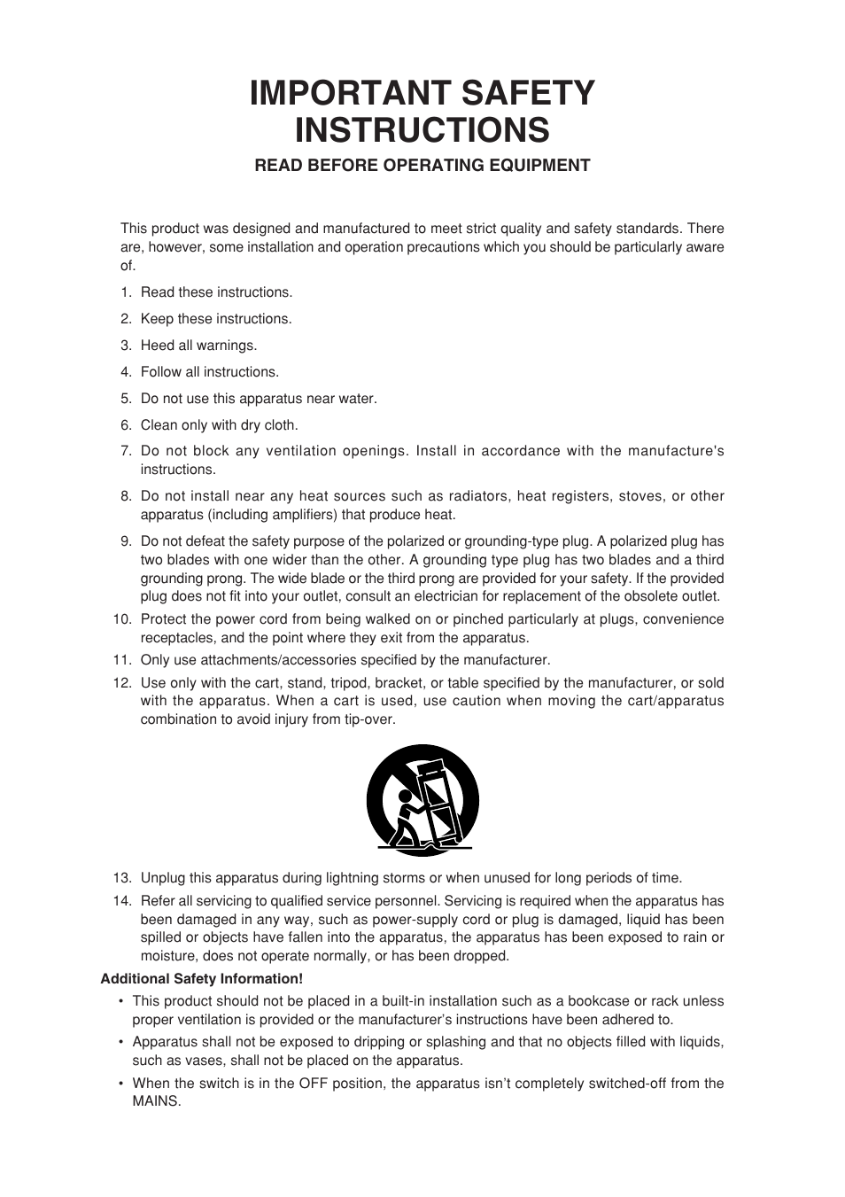 Important safety instructions | Marantz SA-15S1 User Manual | Page 3 / 25