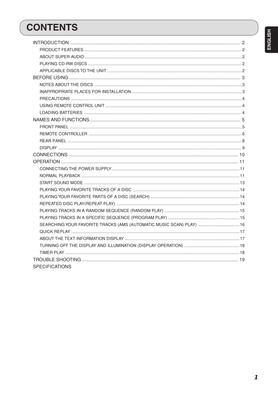 Marantz SA-15S1 User Manual | Page 5 / 25