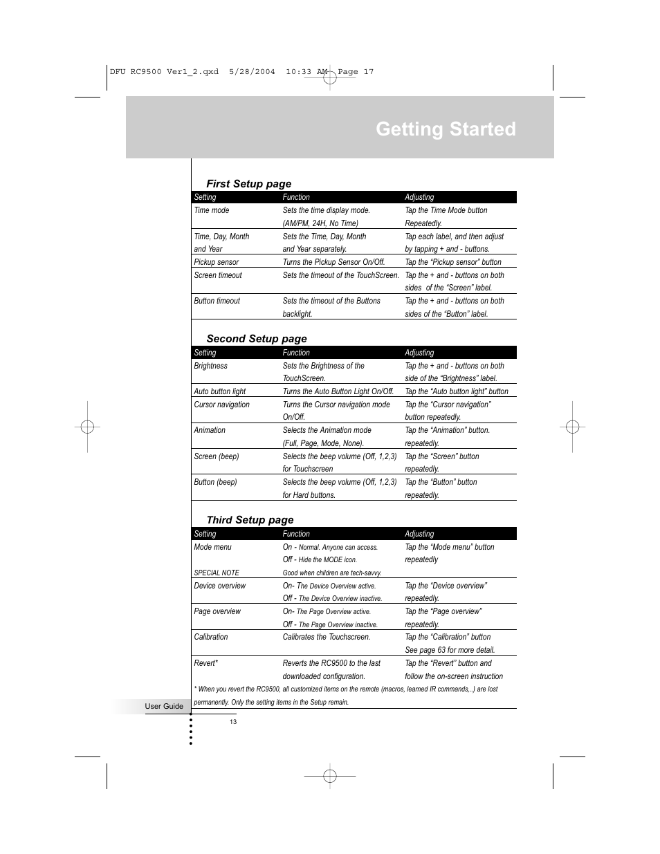 Getting started | Marantz RC9500 User Manual | Page 17 / 78
