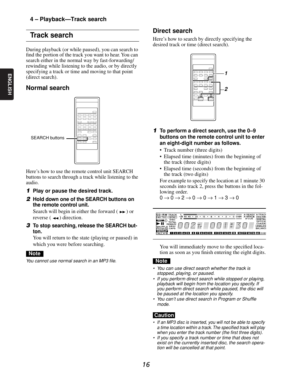 Track search | Marantz CDR632 User Manual | Page 16 / 40