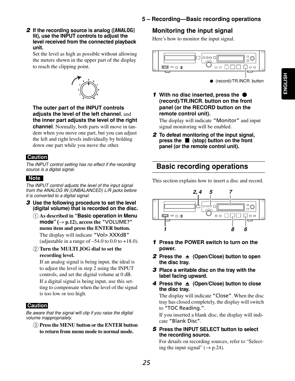 Basic recording operations | Marantz CDR632 User Manual | Page 25 / 40