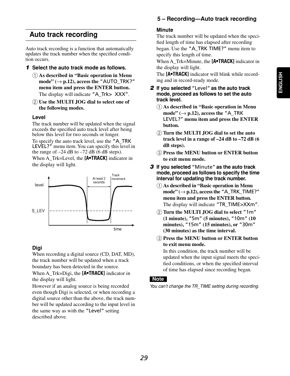 Auto track recording | Marantz CDR632 User Manual | Page 29 / 40