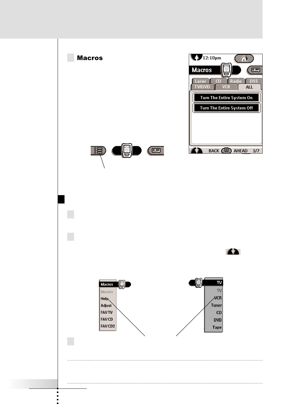 Getting started, Using menus to jump to a panel group | Marantz RC5000i User Manual | Page 10 / 64