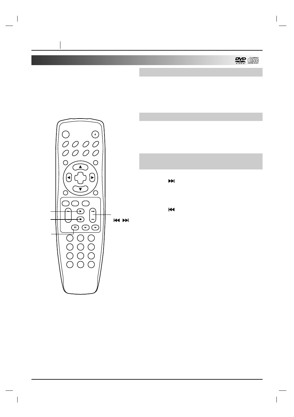 Press pause during still playback, Skipping back press skip during playback, Cd the player will be placed in the pause mode | Stop pause skip ( / ) play | Marantz DV4200 User Manual | Page 20 / 45