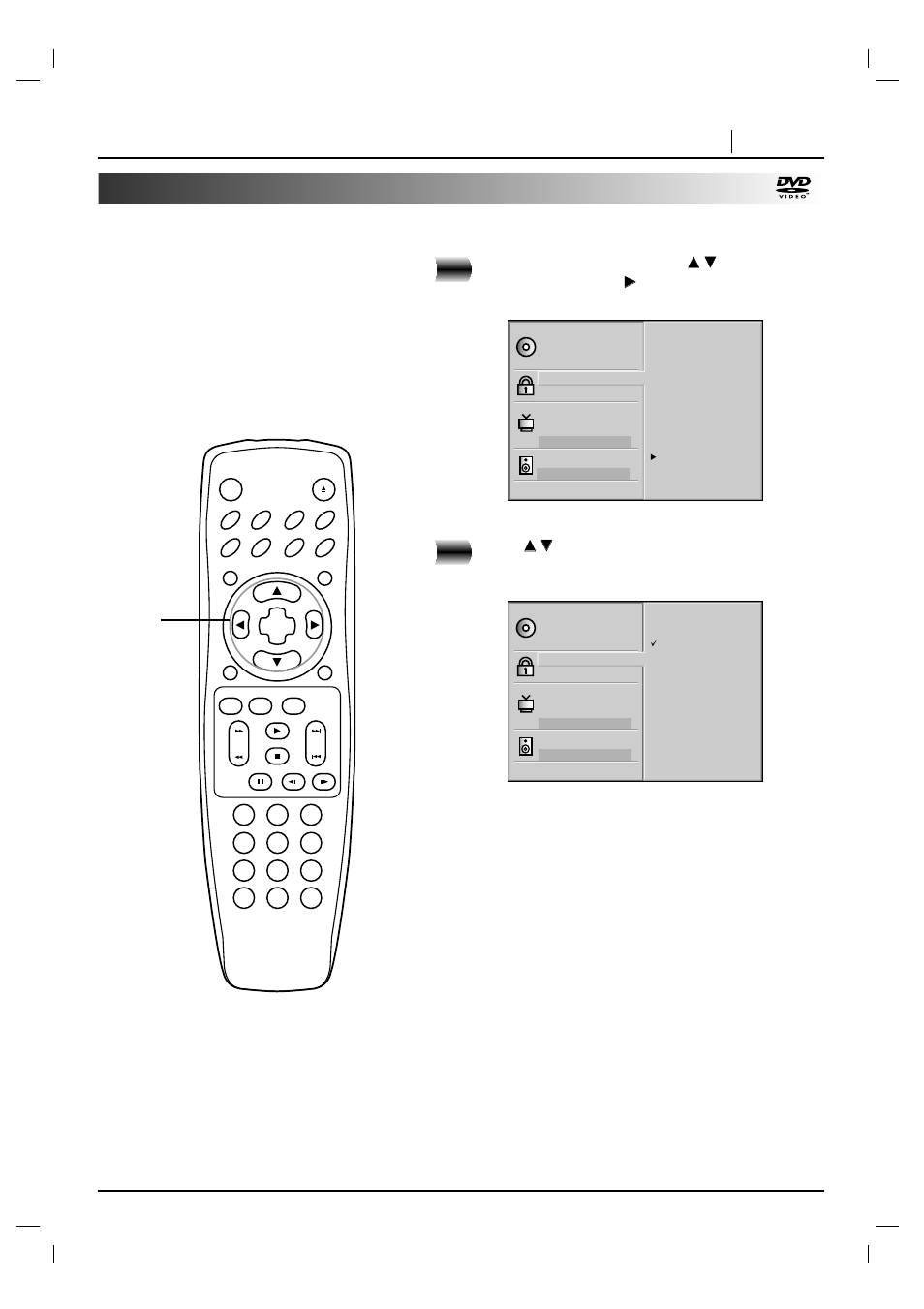 Initial settings page 35, At the setup screen, press, Press | Marantz DV4200 User Manual | Page 35 / 45