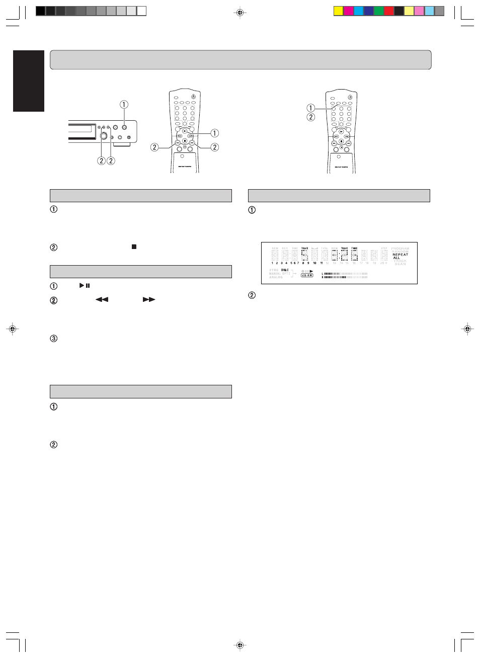 Playing, English, Scan play | Search, Random play | Marantz DR6000 User Manual | Page 16 / 25