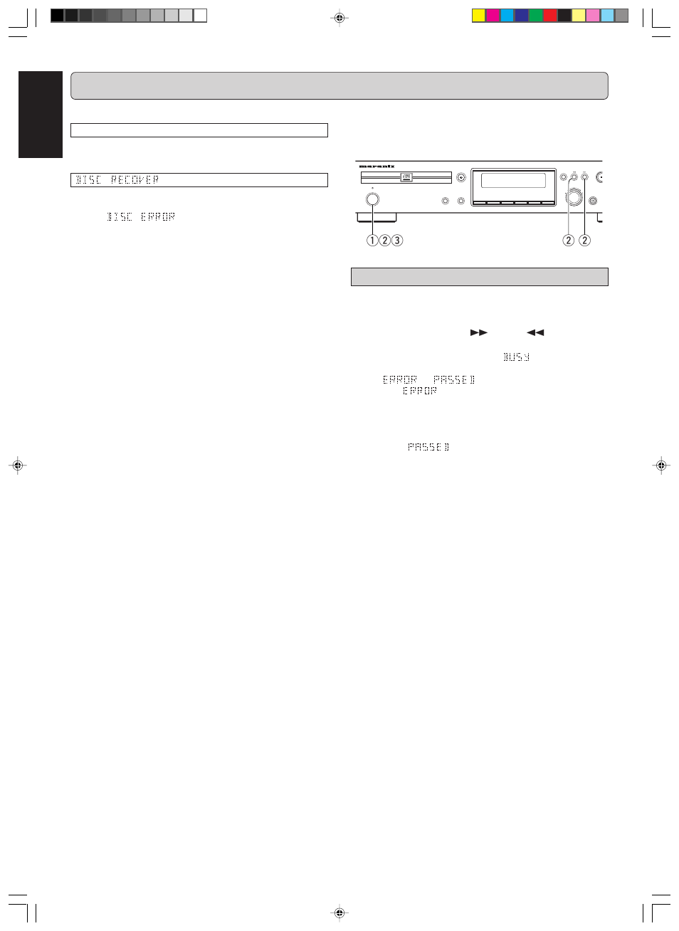 Other informations, English, Qwe w w | Diagnostic program | Marantz DR6000 User Manual | Page 22 / 25