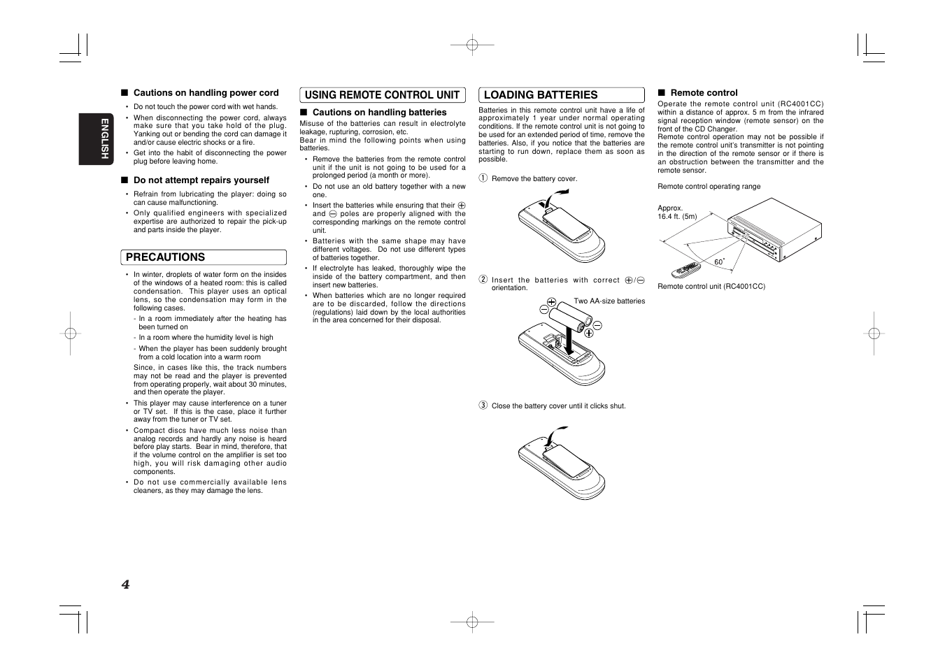 Marantz CC4001 User Manual | Page 7 / 24