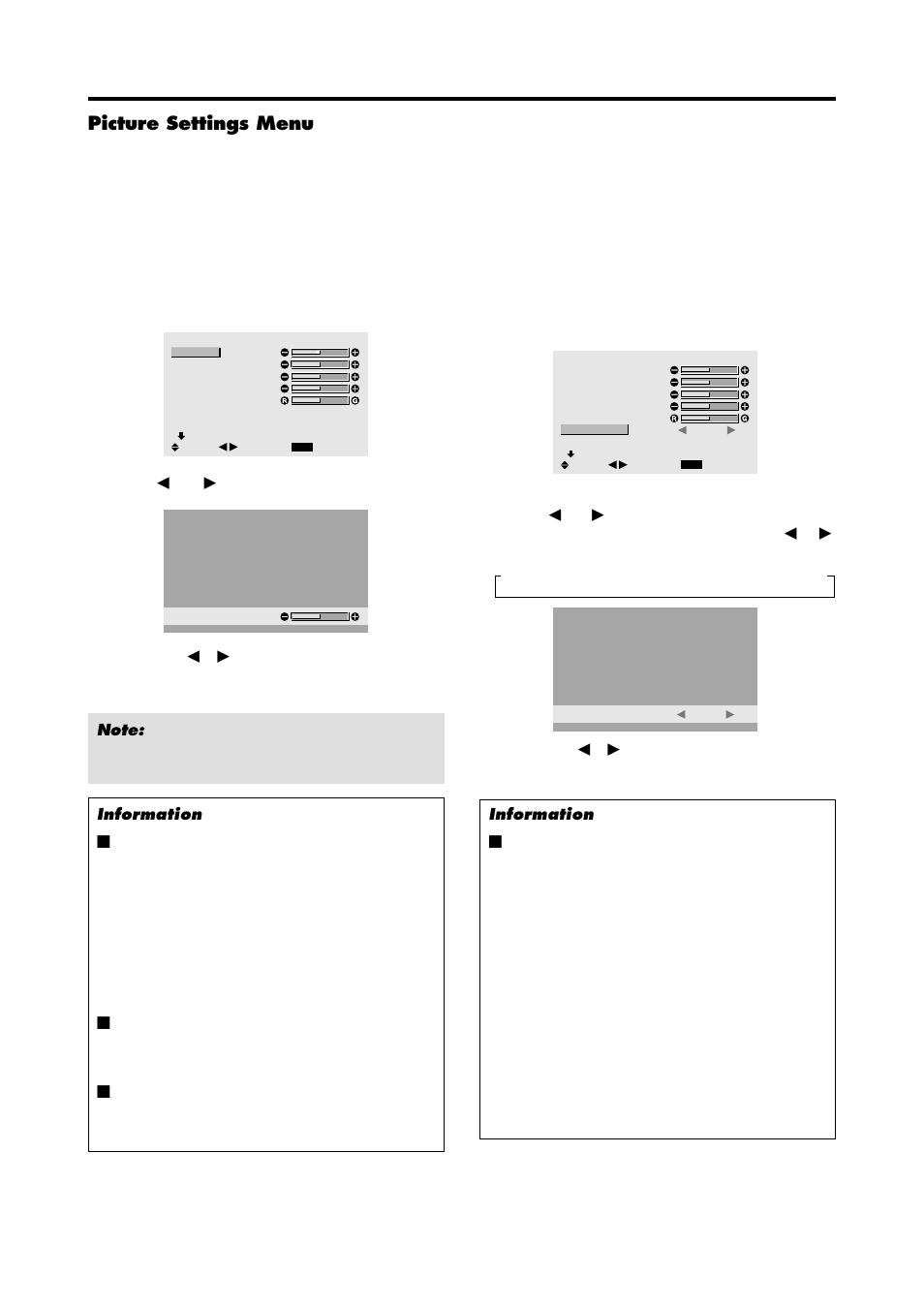 Picture settings menu | Marantz PD4240D User Manual | Page 25 / 60