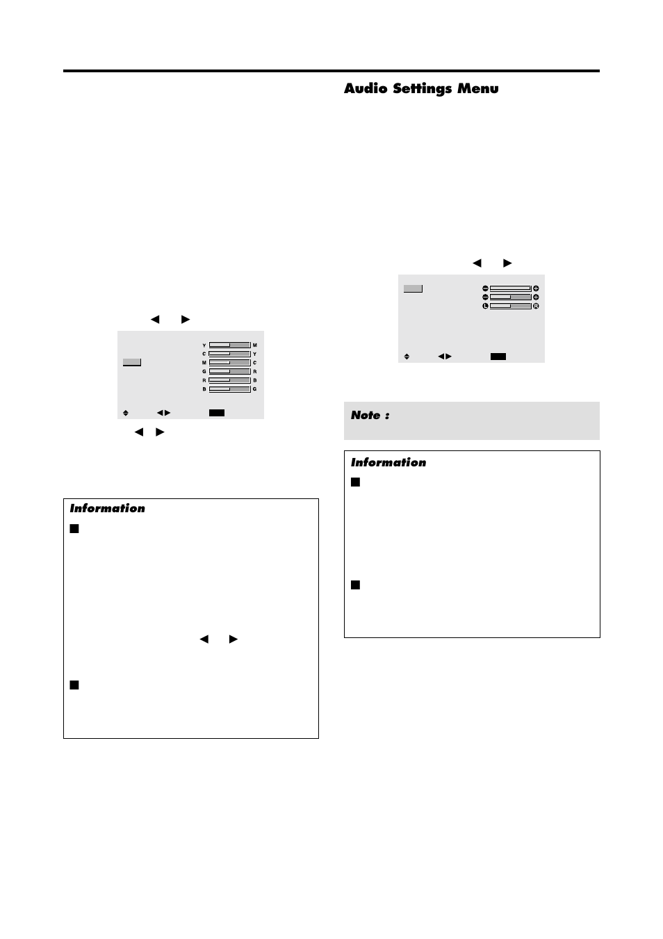 Audio settings menu | Marantz PD4240D User Manual | Page 28 / 60