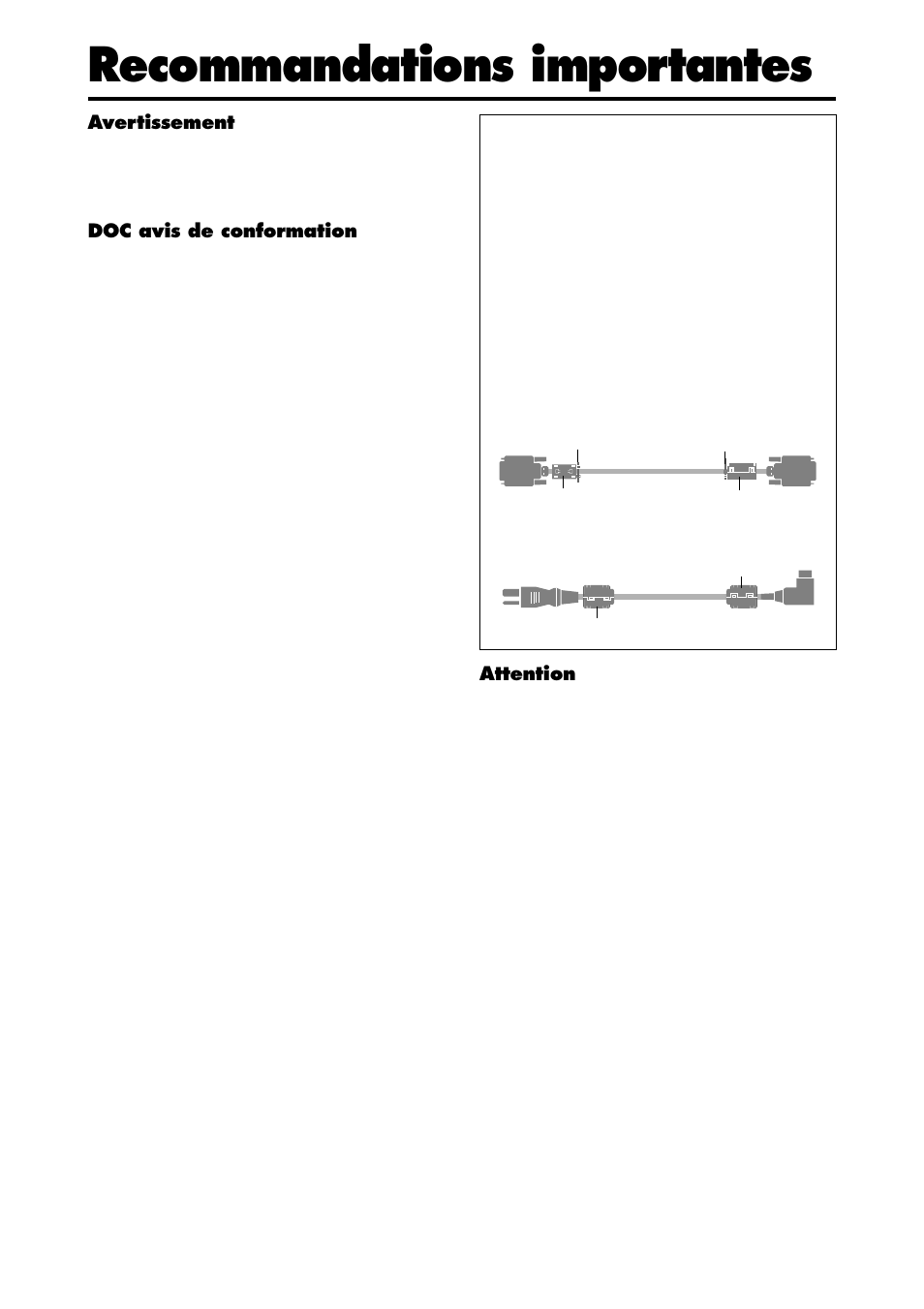 Recommandations importantes | Marantz PD4240D User Manual | Page 56 / 60