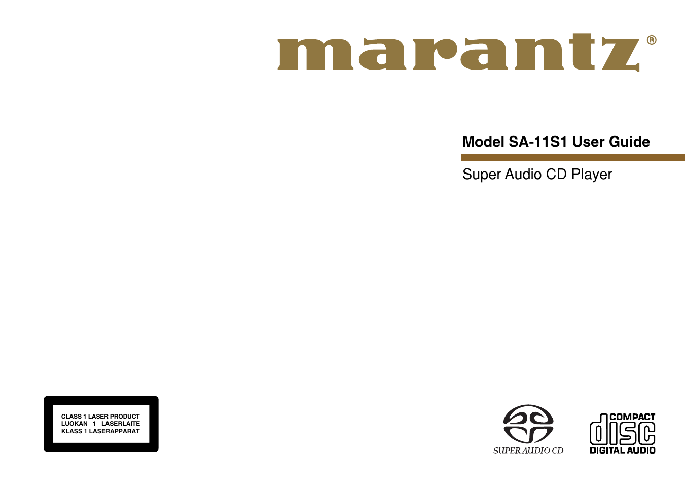 Marantz SA-11S1 User Manual | 19 pages