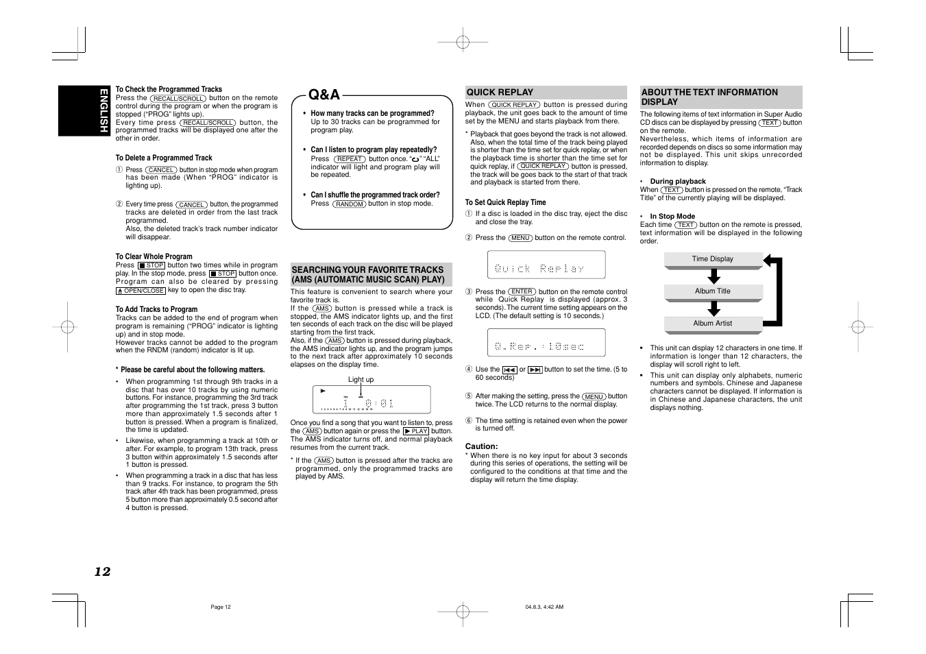 Marantz SA-11S1 User Manual | Page 16 / 19