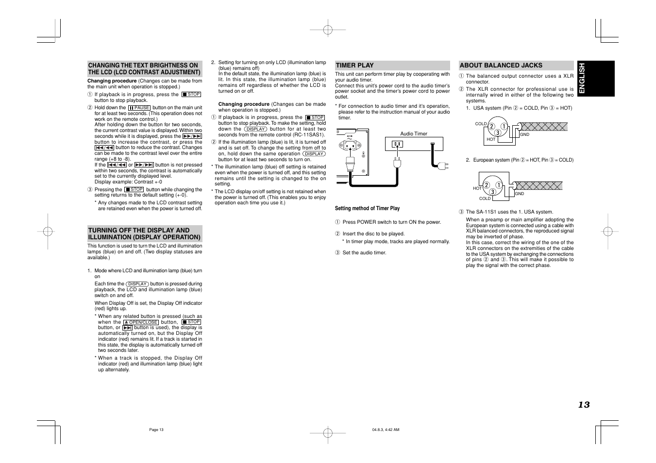 Marantz SA-11S1 User Manual | Page 17 / 19