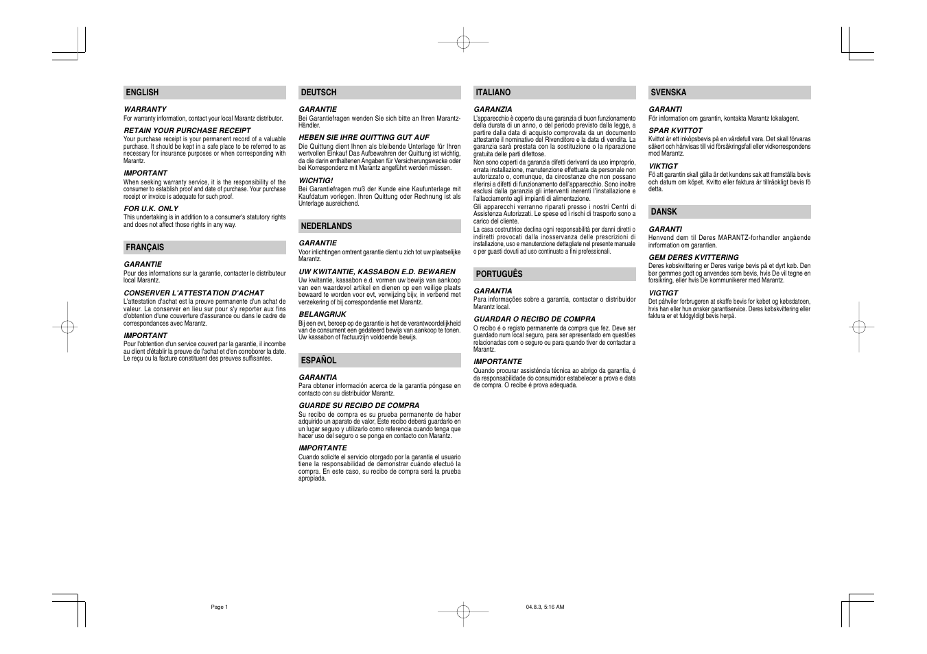 Marantz SA-11S1 User Manual | Page 2 / 19