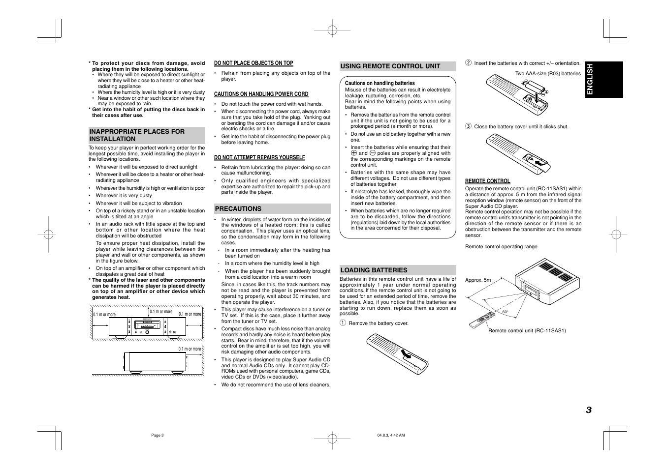 Marantz SA-11S1 User Manual | Page 7 / 19