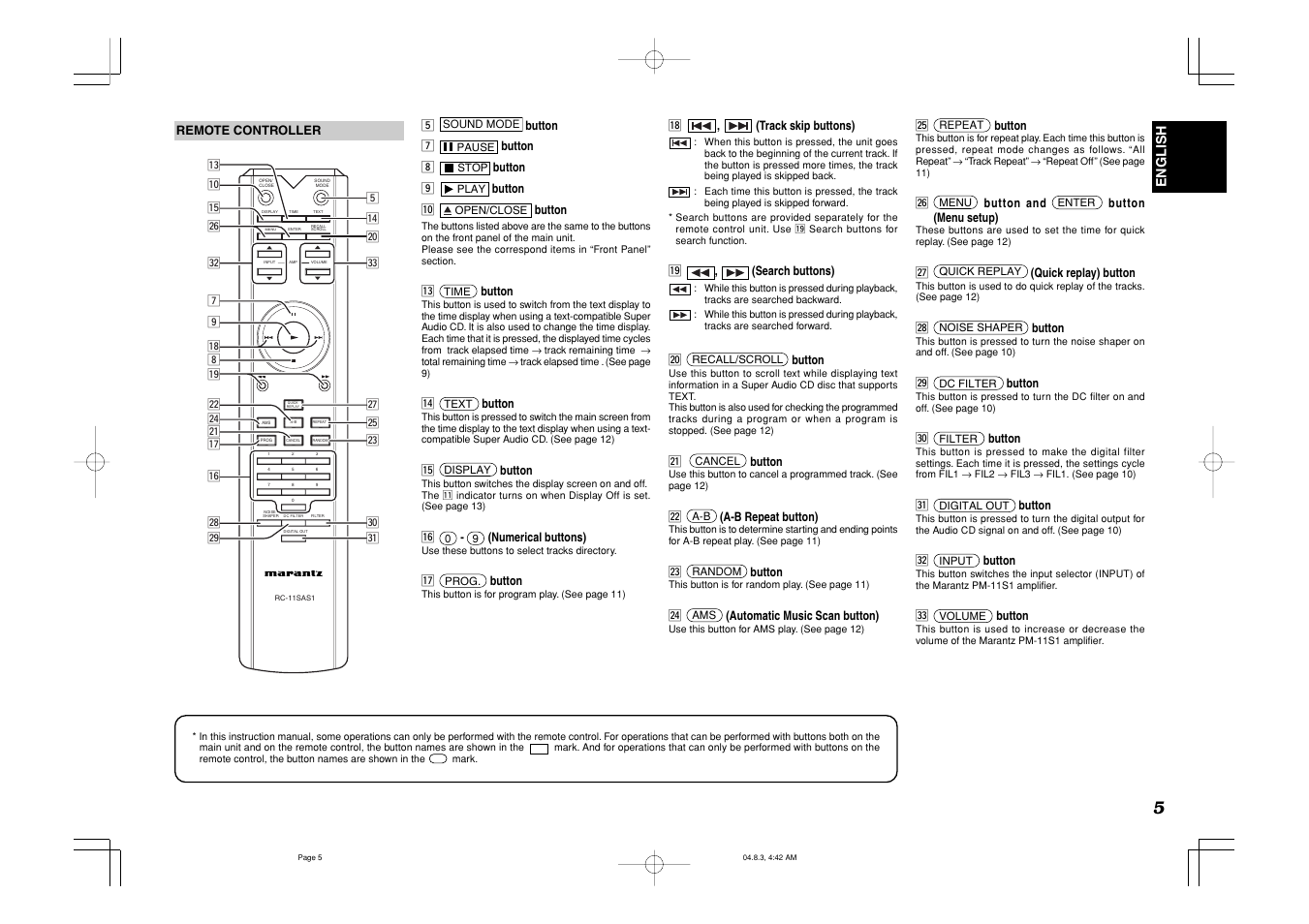 Marantz SA-11S1 User Manual | Page 9 / 19