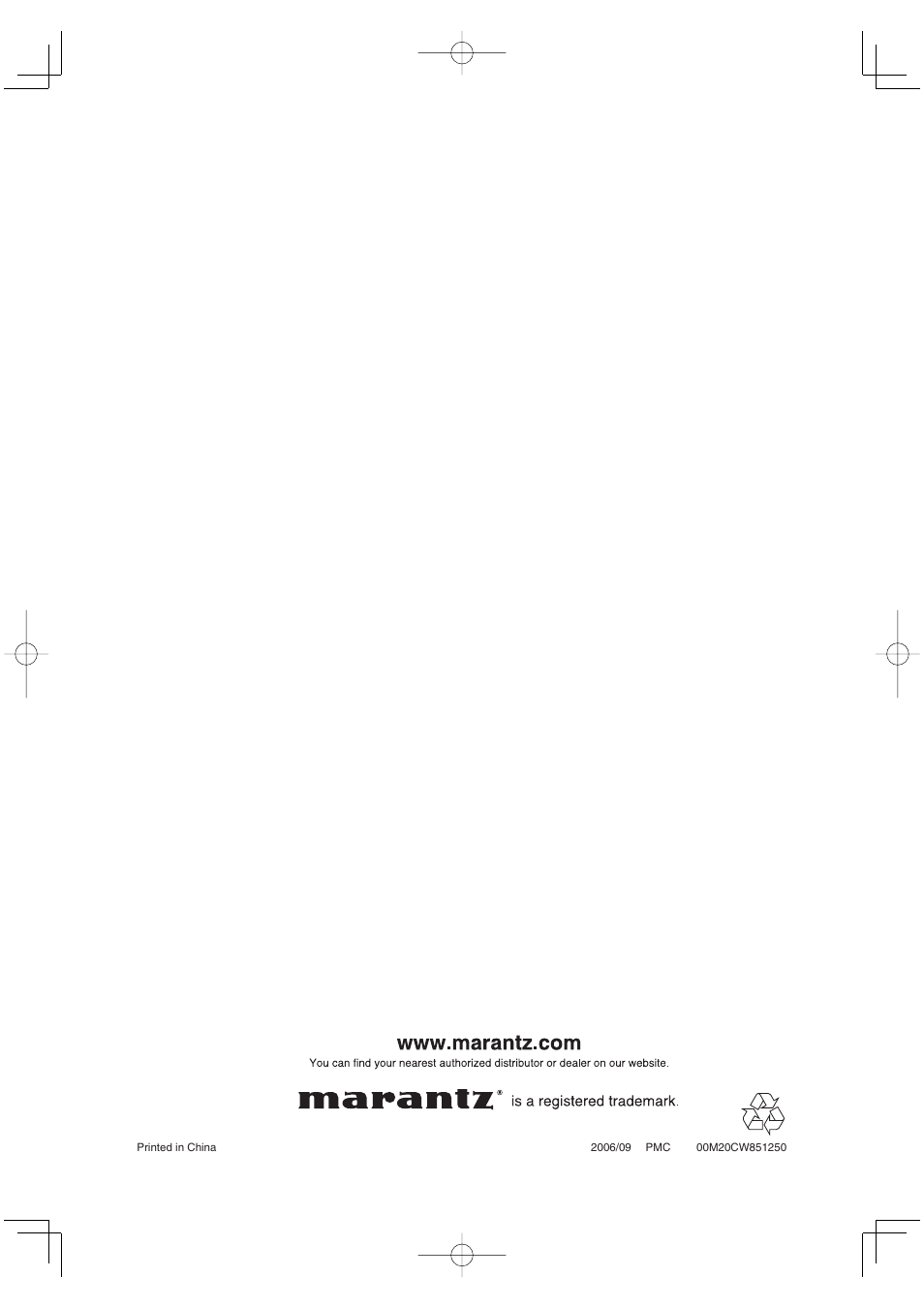 Marantz DV4001 User Manual | Page 54 / 54