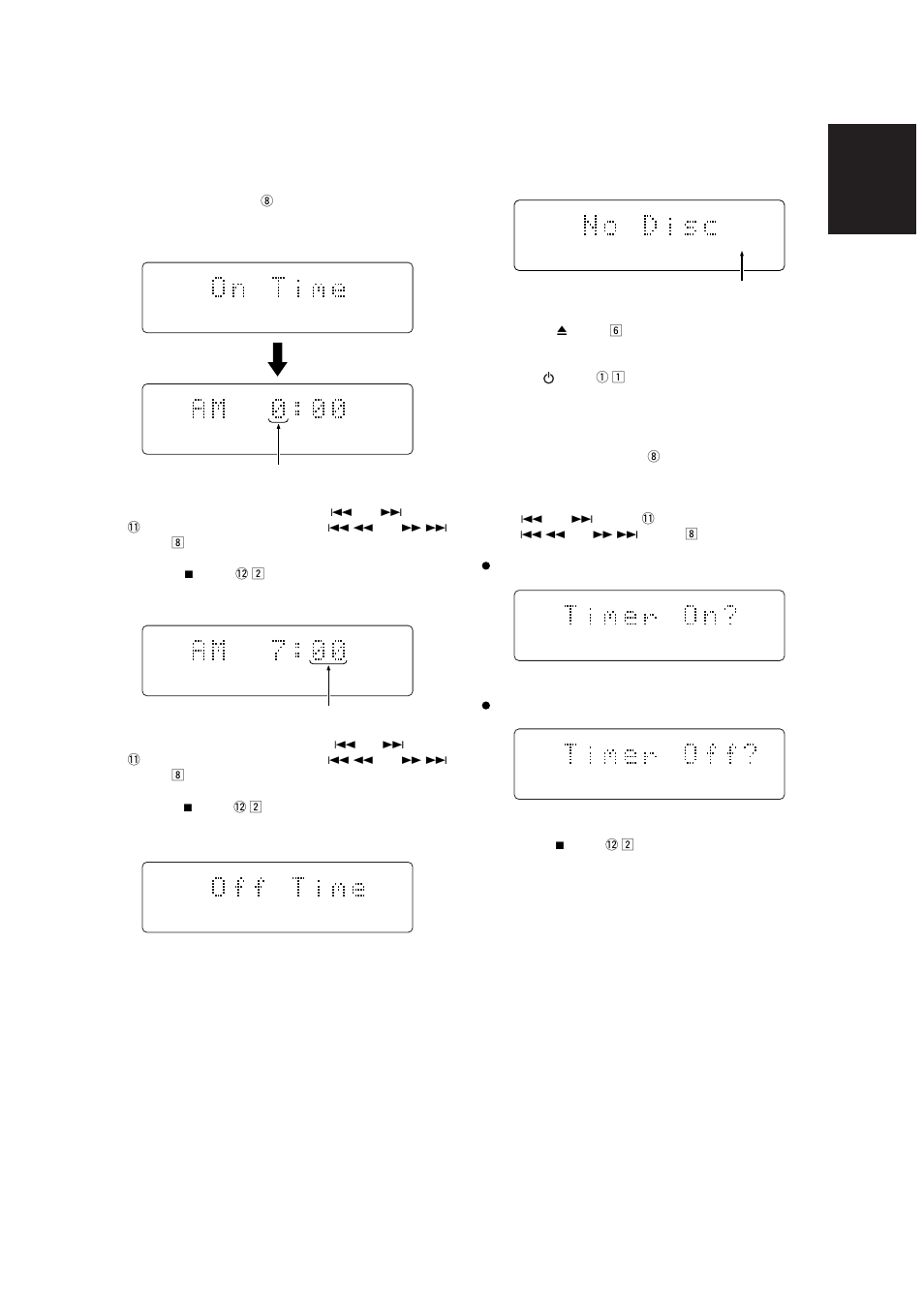 Timer playback, Setting and clearing timer playback, 13 english | Marantz CD110 User Manual | Page 18 / 23