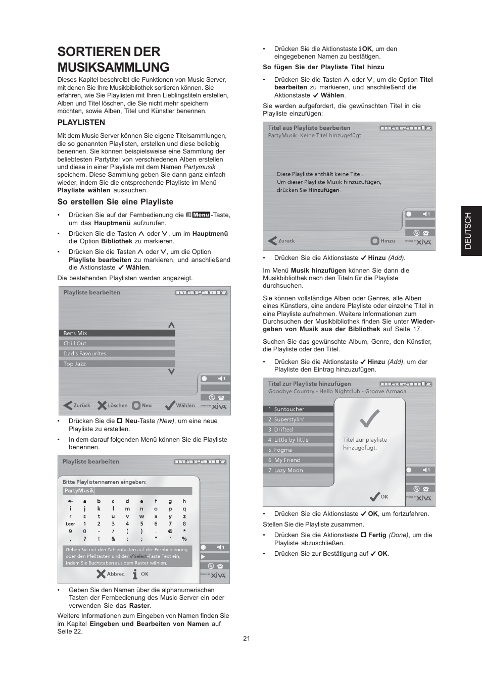 Sortieren der musiksammlung | Marantz DH9300 User Manual | Page 115 / 132