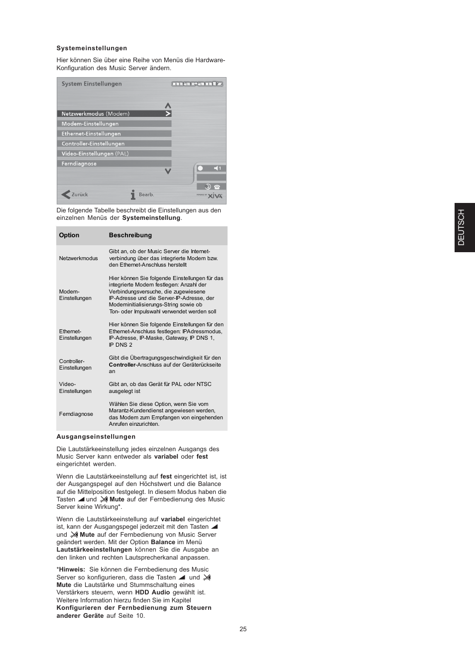 Deutsch | Marantz DH9300 User Manual | Page 119 / 132