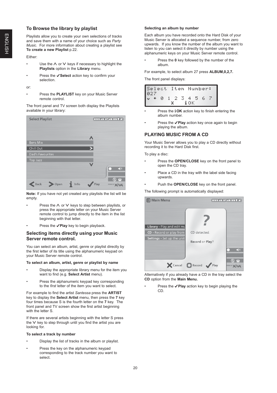 English, Playing music from a cd | Marantz DH9300 User Manual | Page 22 / 132