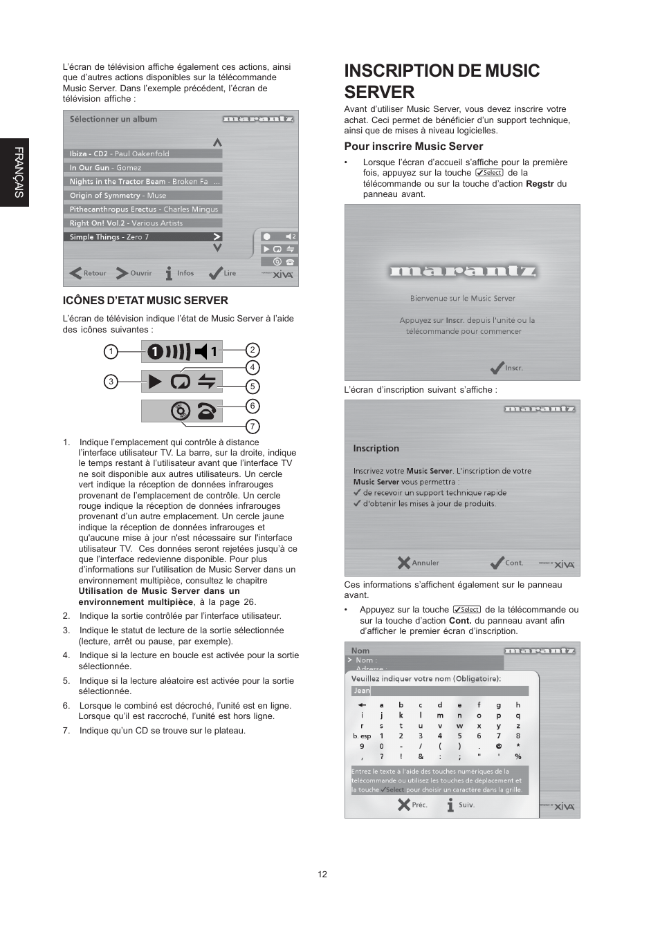 Inscription de music server | Marantz DH9300 User Manual | Page 46 / 132