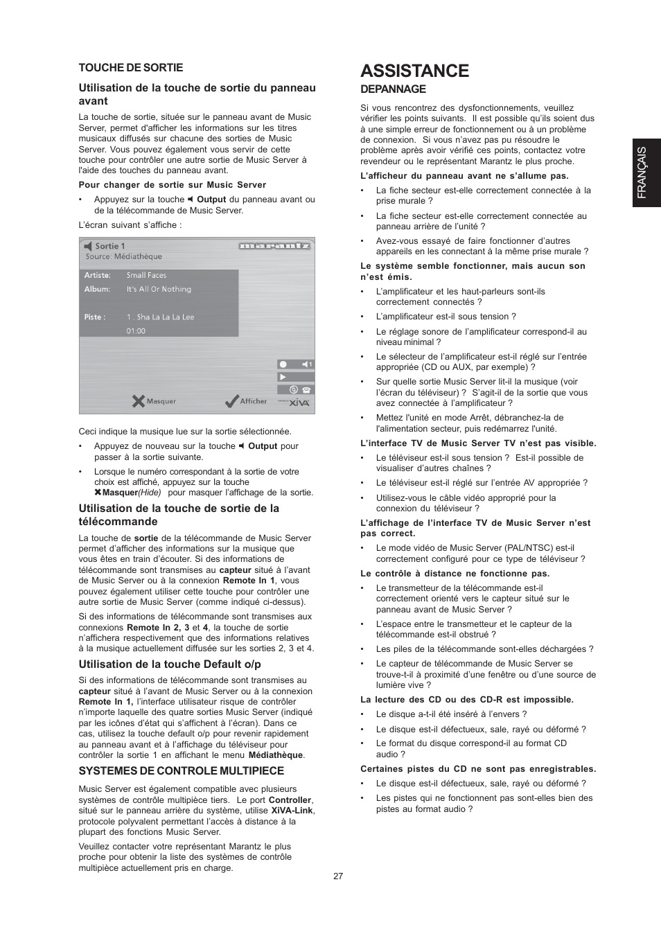 Assistance | Marantz DH9300 User Manual | Page 61 / 132