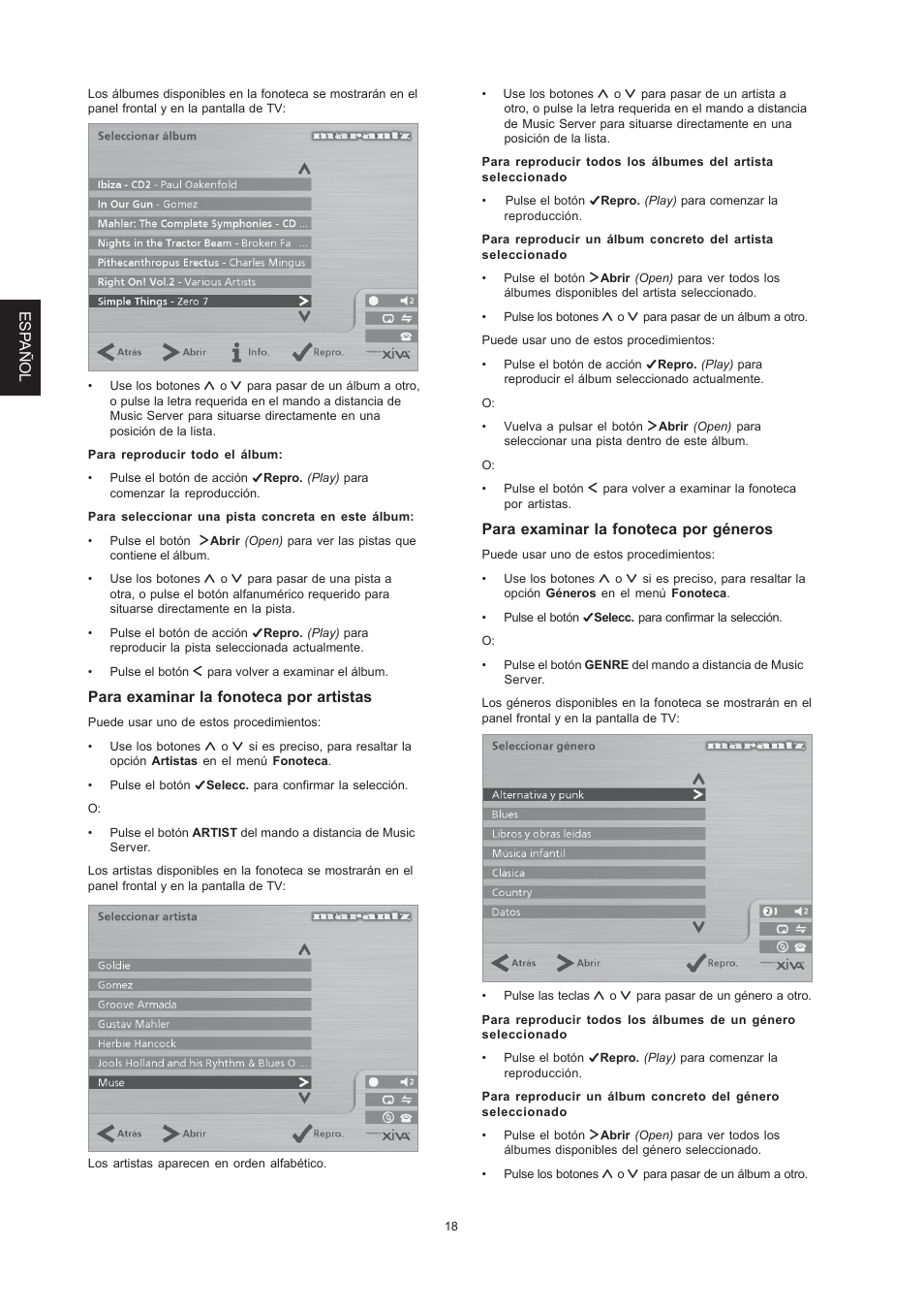 Esp añol | Marantz DH9300 User Manual | Page 82 / 132