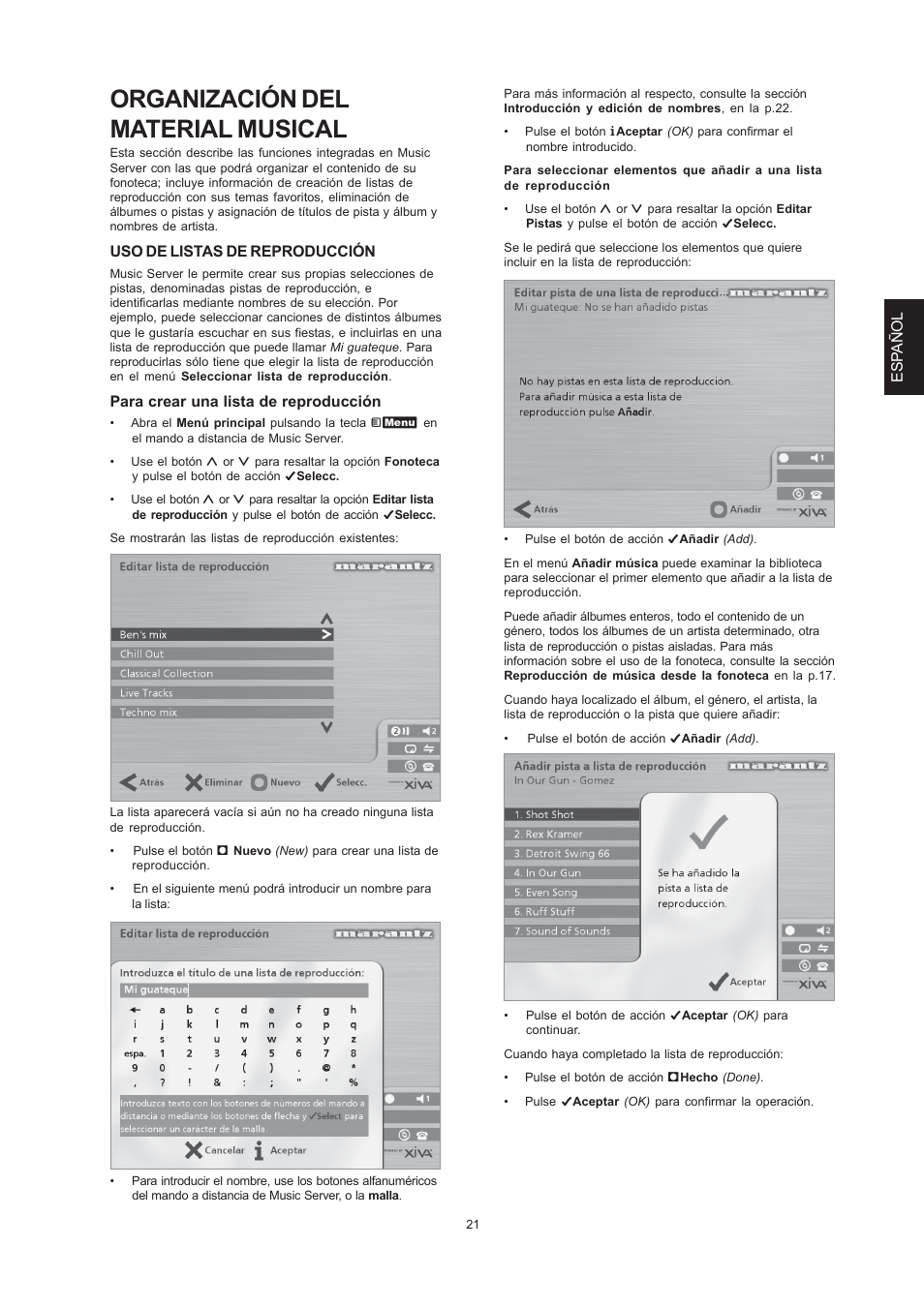 Organización del material musical | Marantz DH9300 User Manual | Page 85 / 132